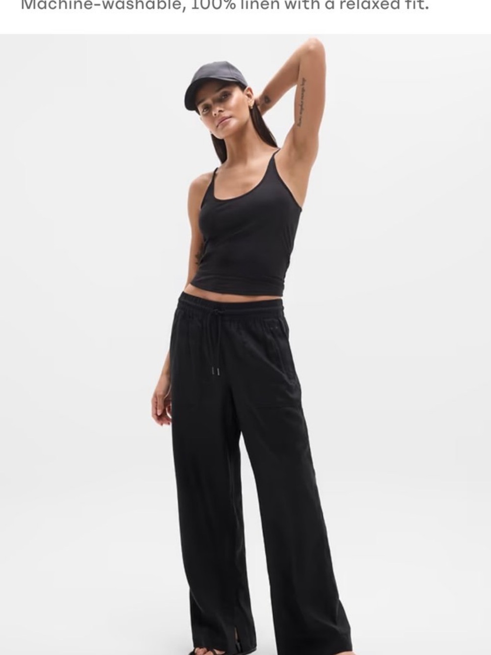Athleta Retreat Linen High Rise Wide Leg Pant